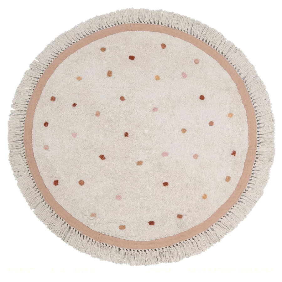 "Tapis Petit Valerie Handmade Rug 130x130 cm - Soft Vintage Design for Living Room & Bedroom"
