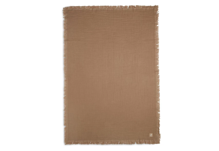 Jollein Muslin Fringe Blanket 75x100 cm - Soft Lightweight Breathable Baby Swaddle Wrap
