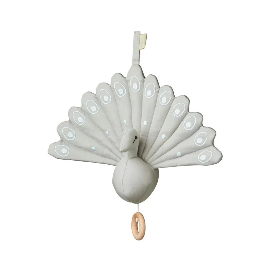 "Cam Cam Wooden Peacock Music Box - Handcrafted Musical Toy for Kids & Collectors"