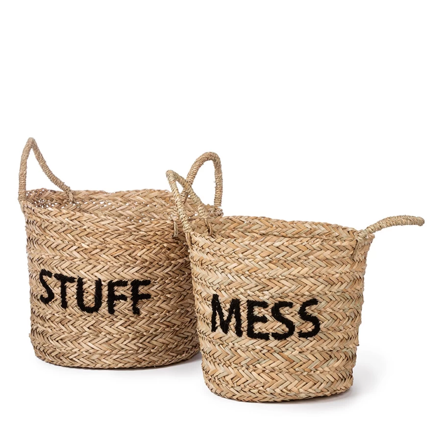 Kids Depot 2-Piece Basket Set for Organizing Messy Items - Sturdy Storage Solution for Toys, Crafts, and More