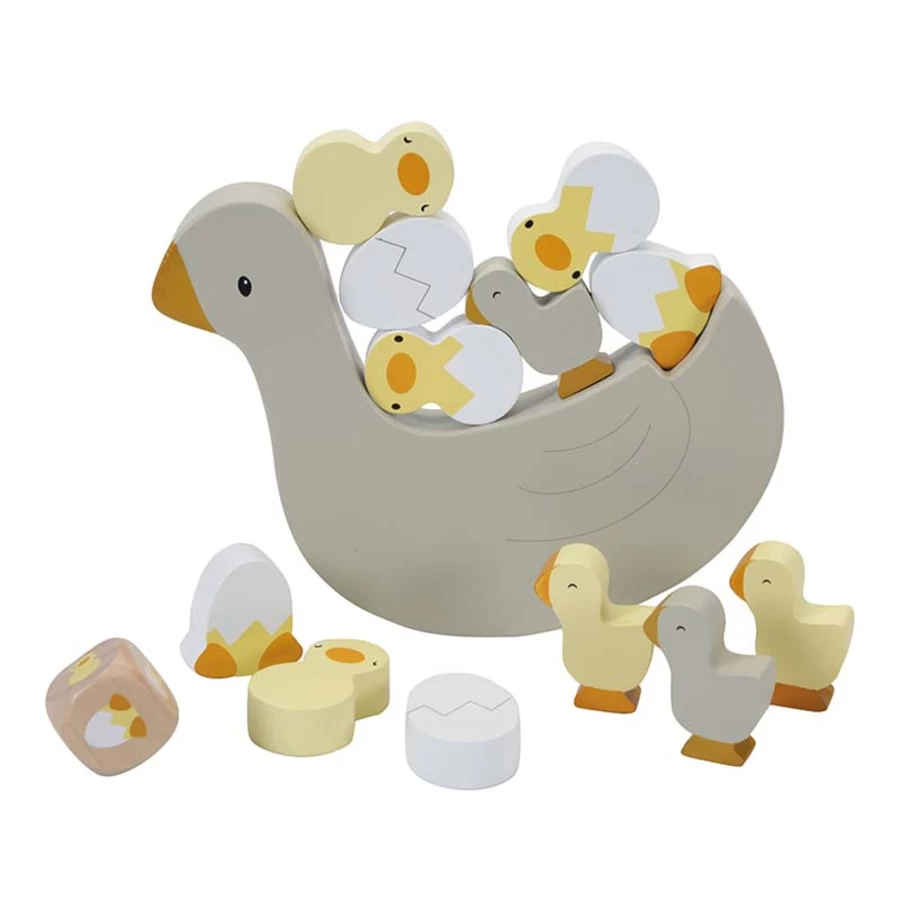 Little Dutch Balance Game for Kids - Fun Wooden Goose Board Activity Toy for Toddlers