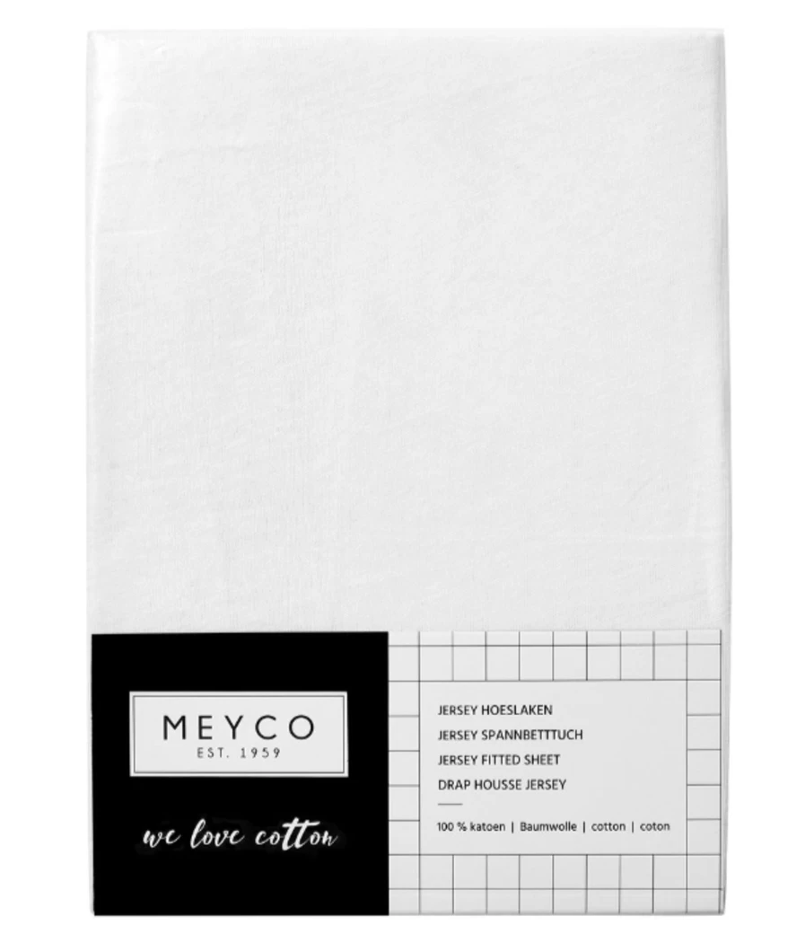Meyco Premium Fitted Sheet for Crib – White 120x60 cm – Soft Breathable Cotton – Easy Fit