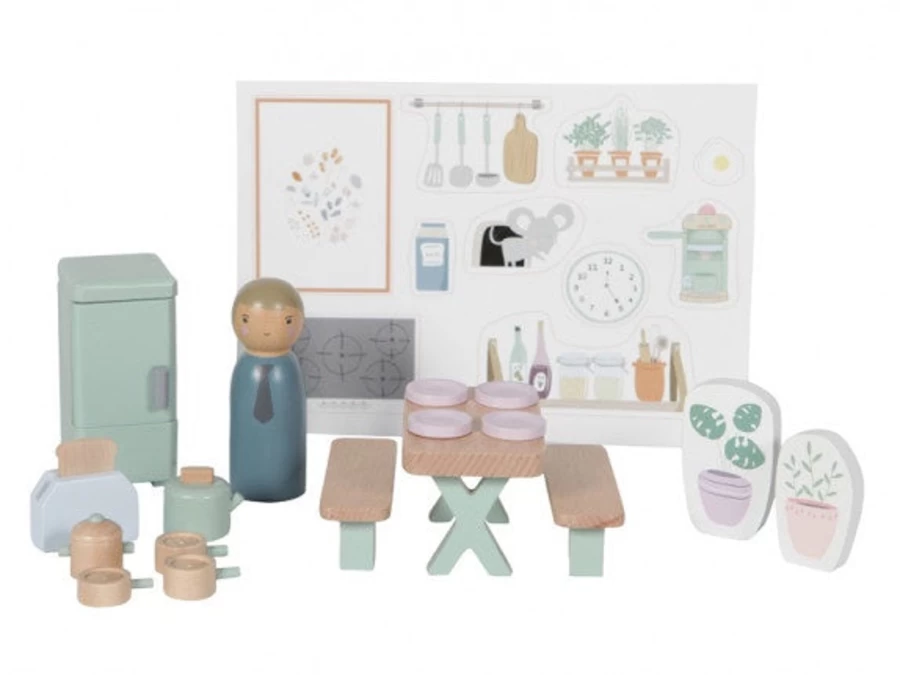 Little Dutch Dollhouse Playset - Premium Wooden Toy House for Kids, Creative Pretend Play with Furniture & Accessories