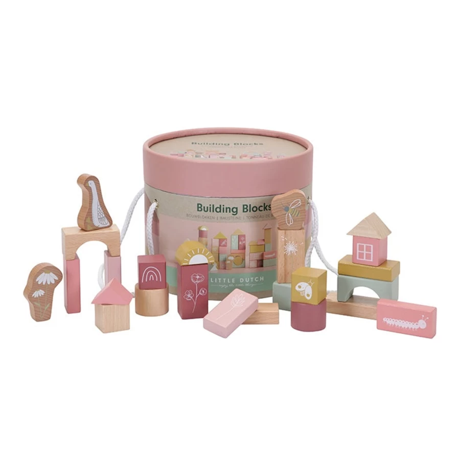 Little Dutch Wooden Building Blocks for Kids - Premium Quality Educational Toy