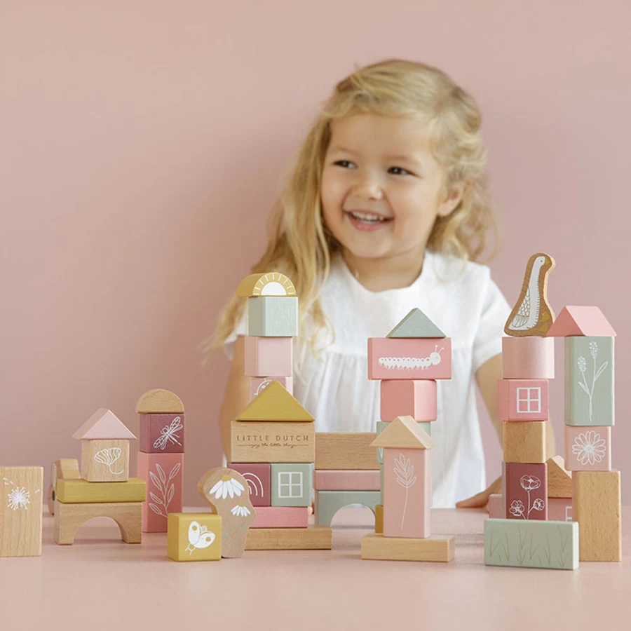 Little Dutch Wooden Building Blocks for Kids - Premium Quality Educational Toy