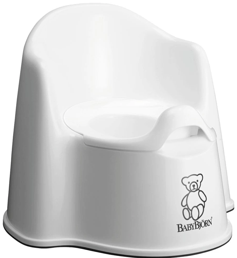 BabyBjörn White Potty Chair for Toddlers – Easy-Clean Portable Training Toilet