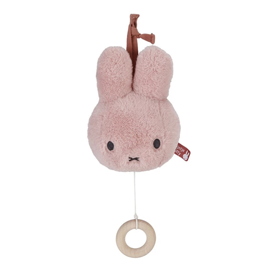 Little Dutch Miffy Musical Plush Toy - Fluffy White Bunny Music Box with Melody