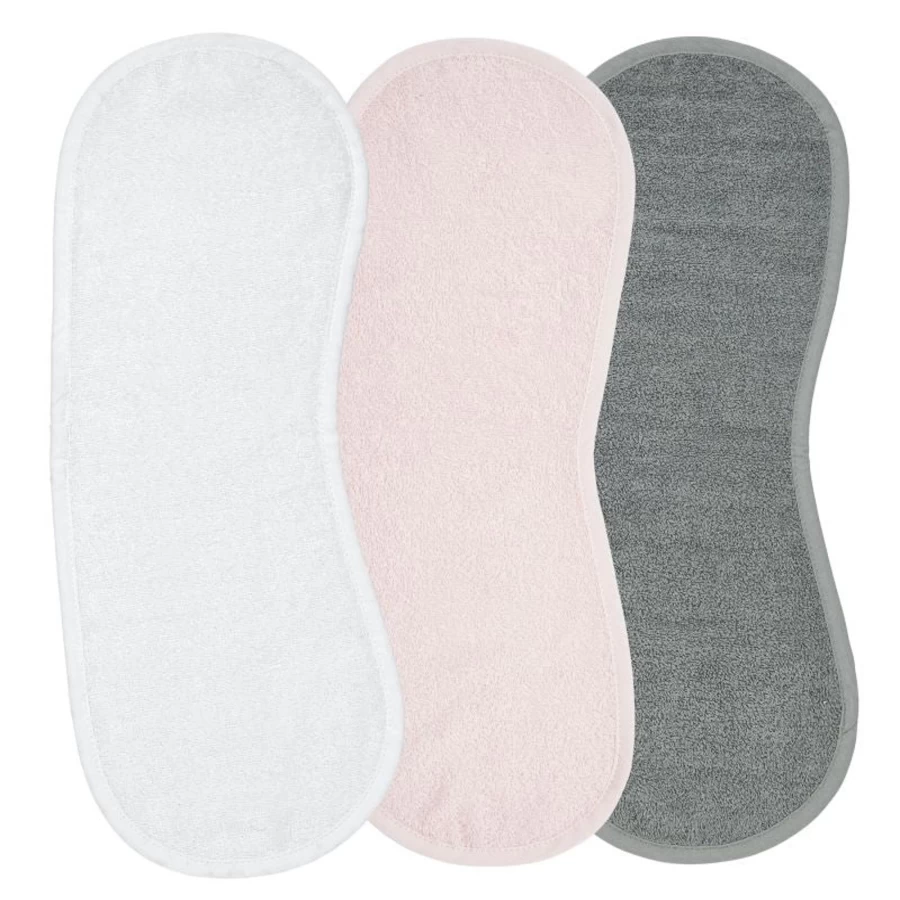 Meyco Baby Terry Burp Cloths 3-Pack Soft Absorbent Washable Drool Bibs for Newborns Infants