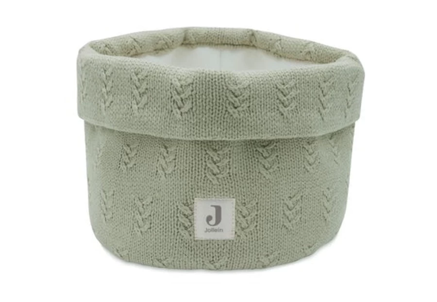 Jollein Knit Changing Table Basket - Handwoven Grain Pattern Nursery Storage Organizer