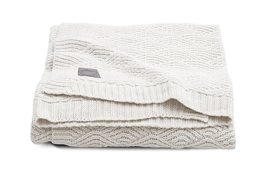 Jollein Cream White Knit Blanket 75x100 cm - Soft River Design Cozy Throw