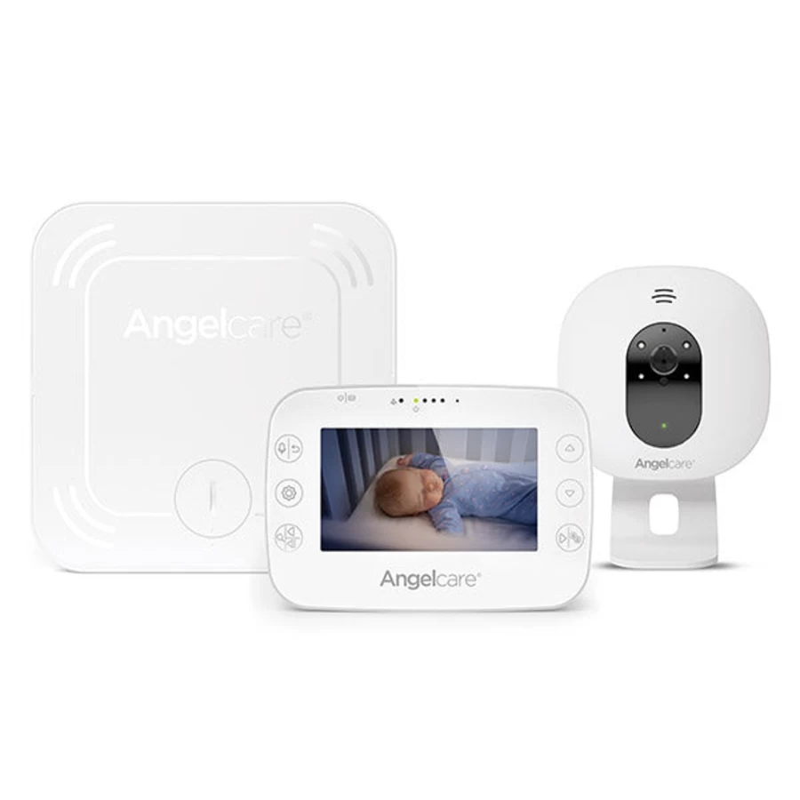 Angelcare AC327 Baby Movement Monitor with Video - HD Night Vision & Real-Time Alerts for Safe Sleep