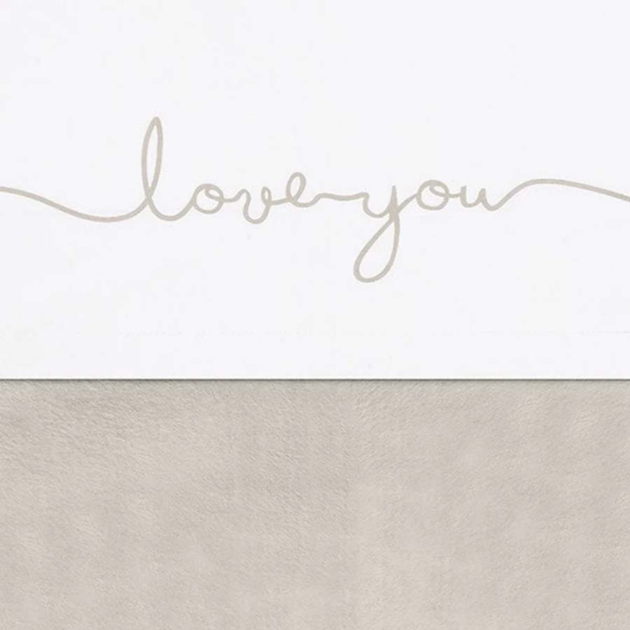 Jollein Love You Printed Flat Sheet 120x150cm - Soft Bedding for Comfortable Sleep