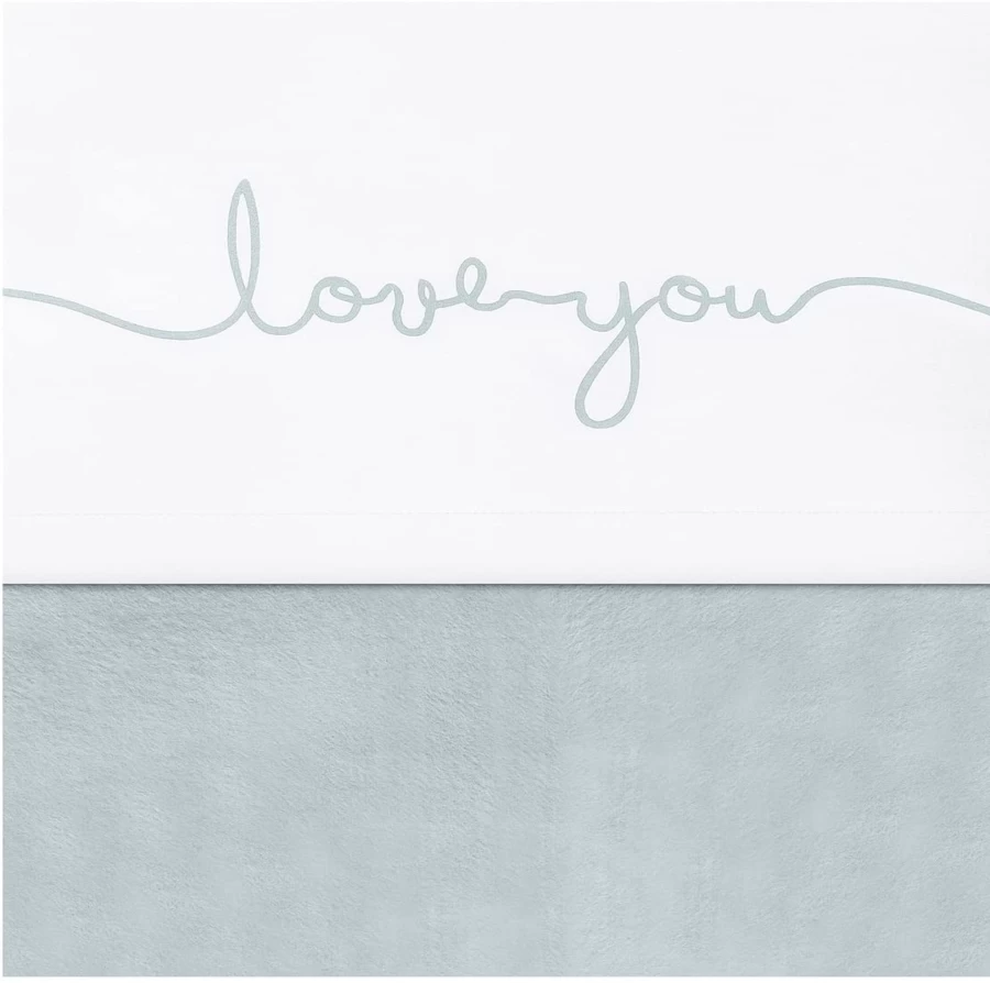 Jollein Love You Printed Flat Sheet 120x150cm - Soft Bedding for Comfortable Sleep