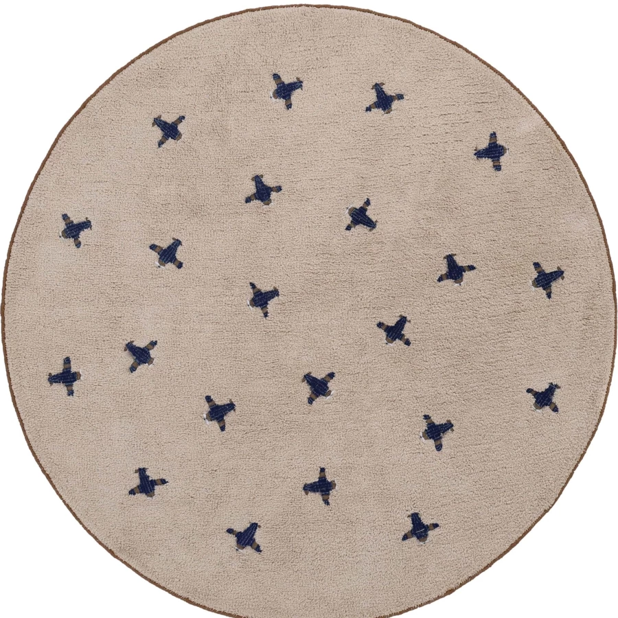 "Tapis Petit Rug Jort 130x130 cm - Handmade Square Decorative Rug for Home & Office"