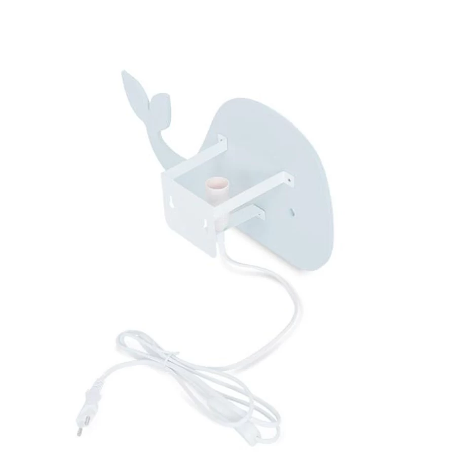 Jollein Grey Wooden Whale Wall Light - Handcrafted Coastal Decor for Modern Homes