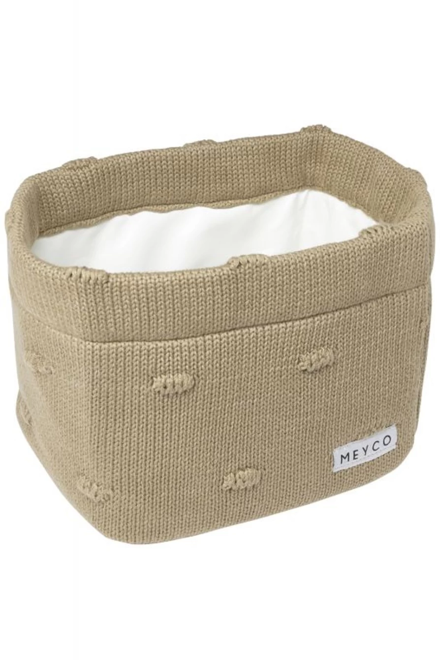 Meyco Handmade Knitted Storage Basket - Small Woven Organizer for Home Decor & Clutter Control