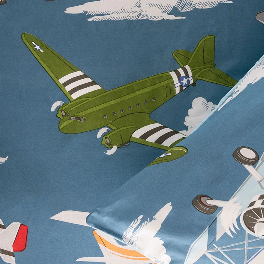 Linenhouse Single Airplane Action Duvet Cover Set - Premium Bedding Collection