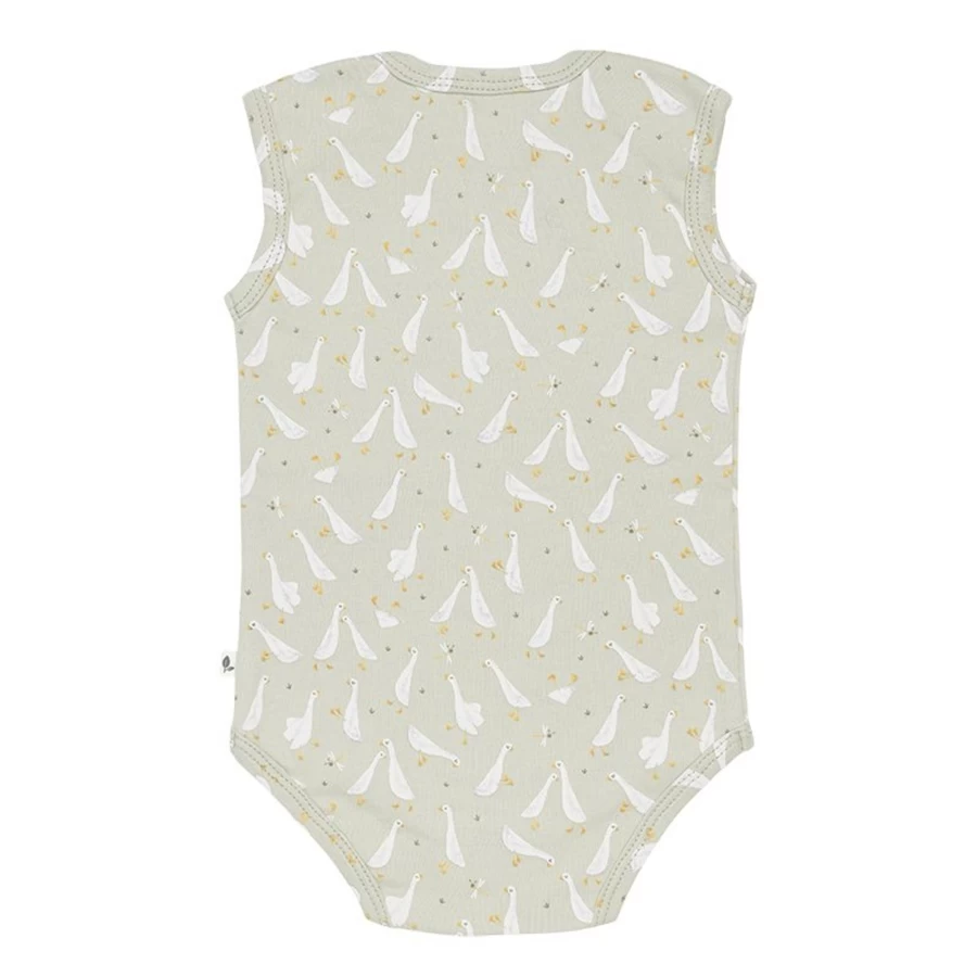 Little Dutch Olive Romper Sleeveless for Child 62/68 - Baby Goose Print Outfit