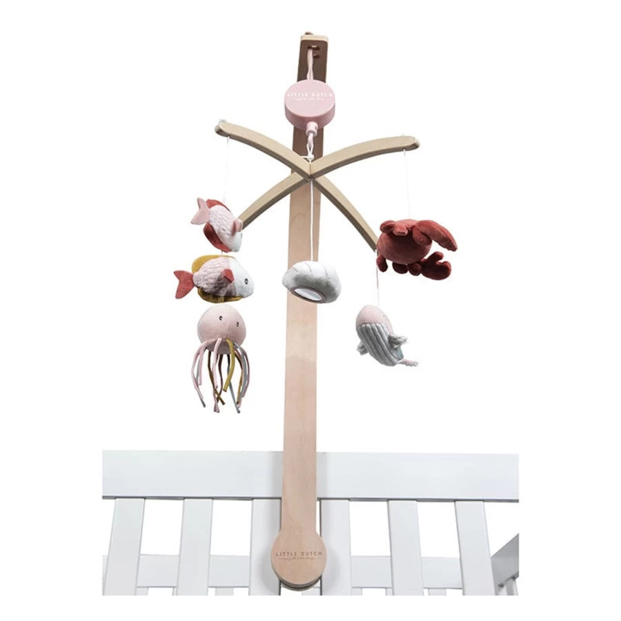 Little Dutch Music Mobile - Natural Wooden Baby Crib Toy with Gentle Melodies