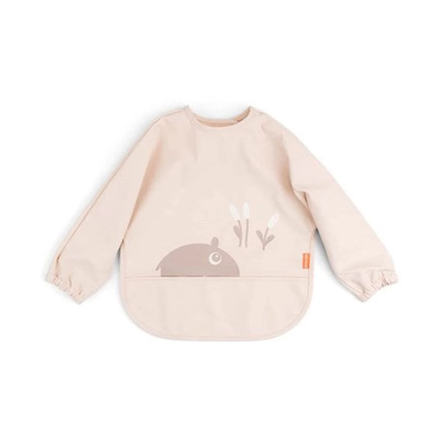 Done by Deer Baby Sleeved Pocket Bib - Soft Feeding Bib with Sleeves and Catch-All Pocket