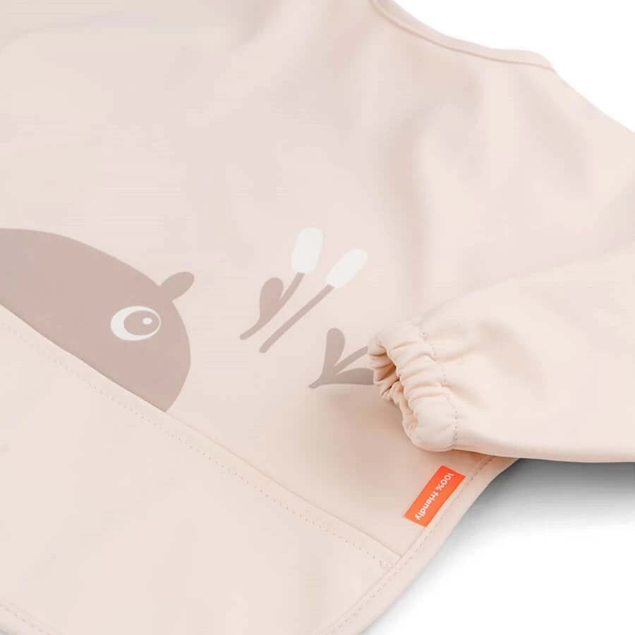 Done by Deer Baby Sleeved Pocket Bib - Soft Feeding Bib with Sleeves and Catch-All Pocket
