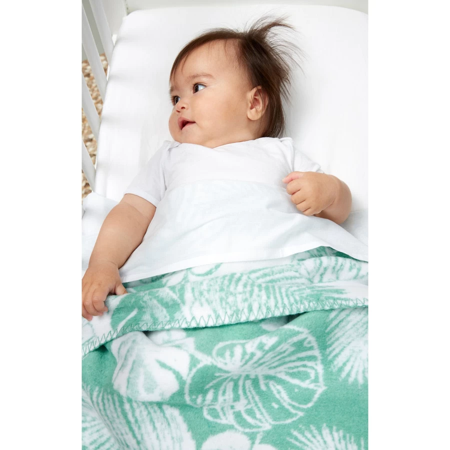 Meyco Tropical Leaves Print Blanket 75x100 cm Soft Lightweight Throw for Home Decor
