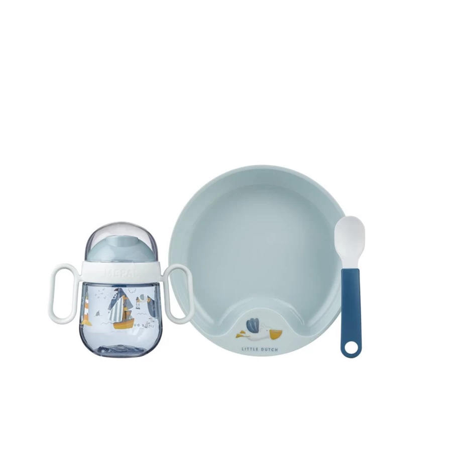 Little Dutch Baby Dinnerware Set - Mio 3-Piece Feeding Bowl, Plate & Cup