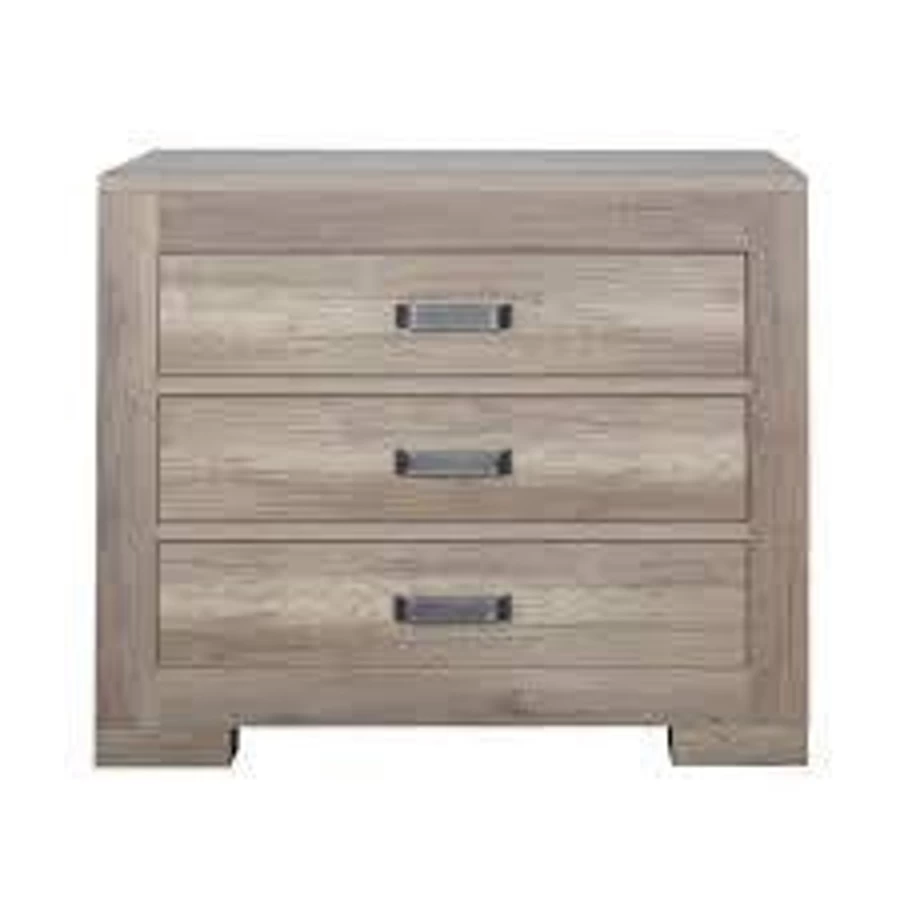 Kidsmill Grey Oak 3-Drawer Dresser for Kids - Sturdy Wooden Chest of Drawers for Bedroom Storage