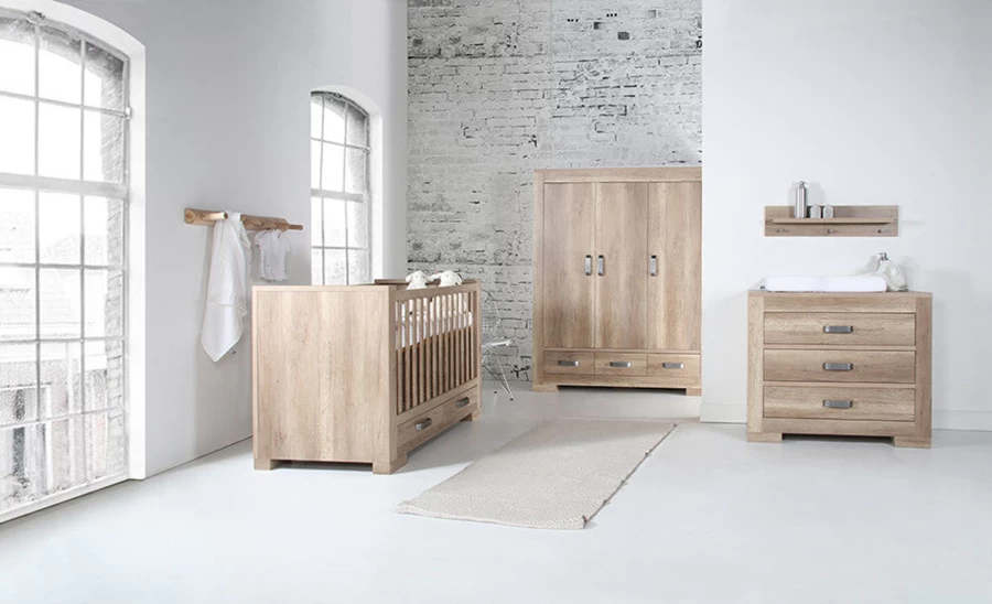 Kidsmill Grey Oak 3-Drawer Dresser for Kids - Sturdy Wooden Chest of Drawers for Bedroom Storage