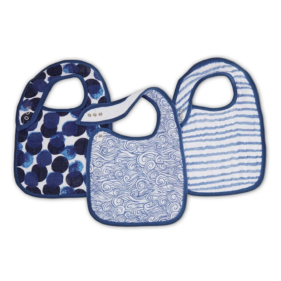 Aden & Anais Baby Bibs 3-Pack | Soft Snap Nibble Drool Bibs for Infants & Toddlers