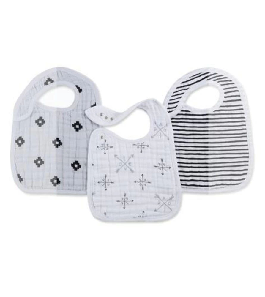 Aden & Anais Baby Bibs 3-Pack | Soft Snap Nibble Drool Bibs for Infants & Toddlers