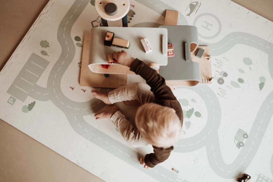 Play & Go Reversible Baby Playmat and Storage Box – Portable, Lightweight EVA Foam Mat for Kids