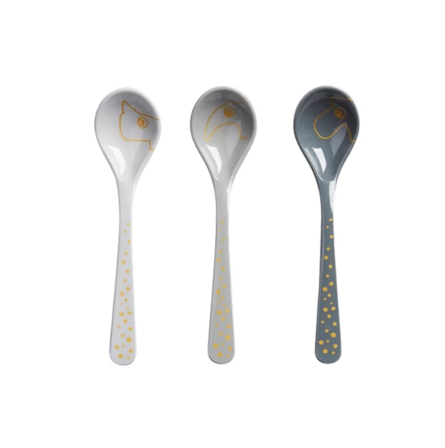 Done by Deer Happy Dots Baby Spoon Set - 3-Piece Soft-Tip Feeding Utensils for Infants