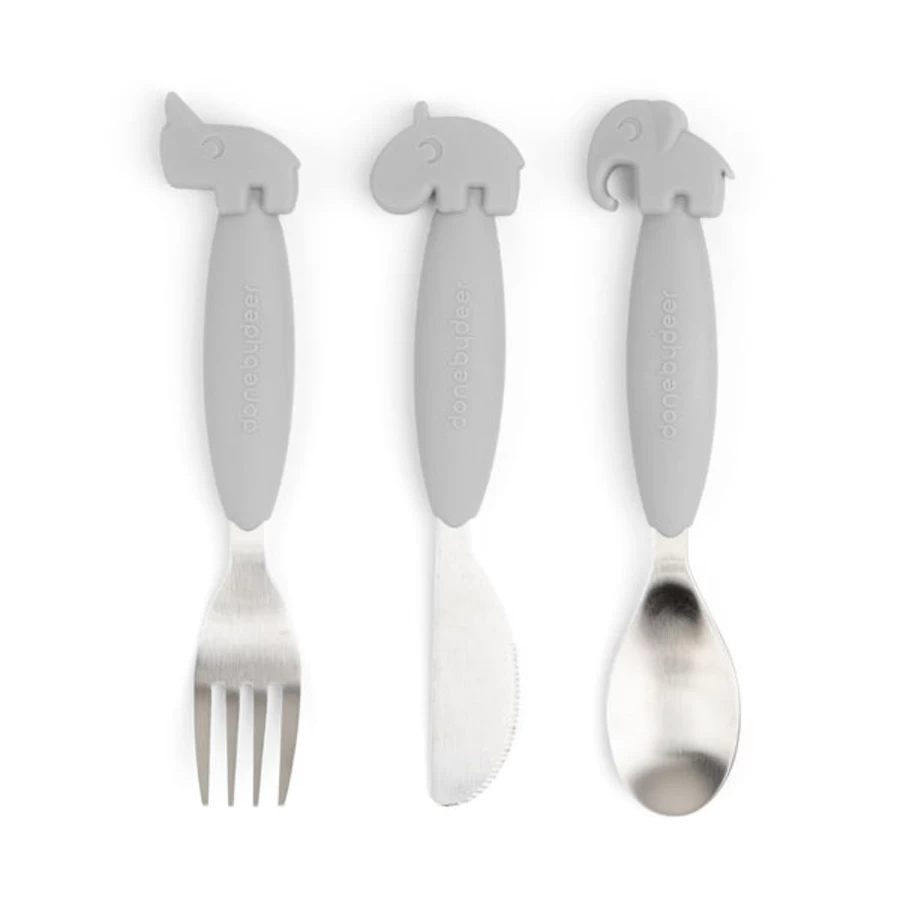 Done by Deer Easy Grip Baby Cutlery Set - Toddler Utensils for Self Feeding