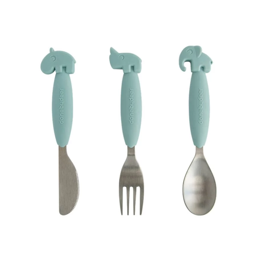 Done by Deer Easy Grip Baby Cutlery Set - Toddler Utensils for Self Feeding