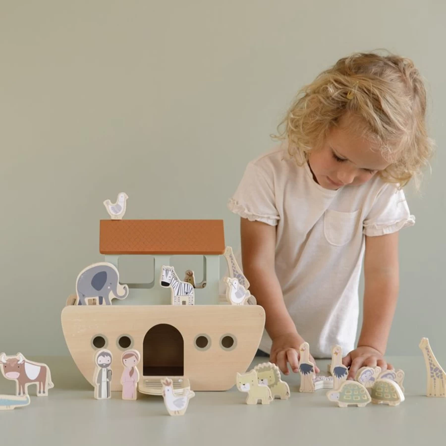 Little Dutch Noah's Ark Wooden Toy - Classic Biblical Play Set for Kids