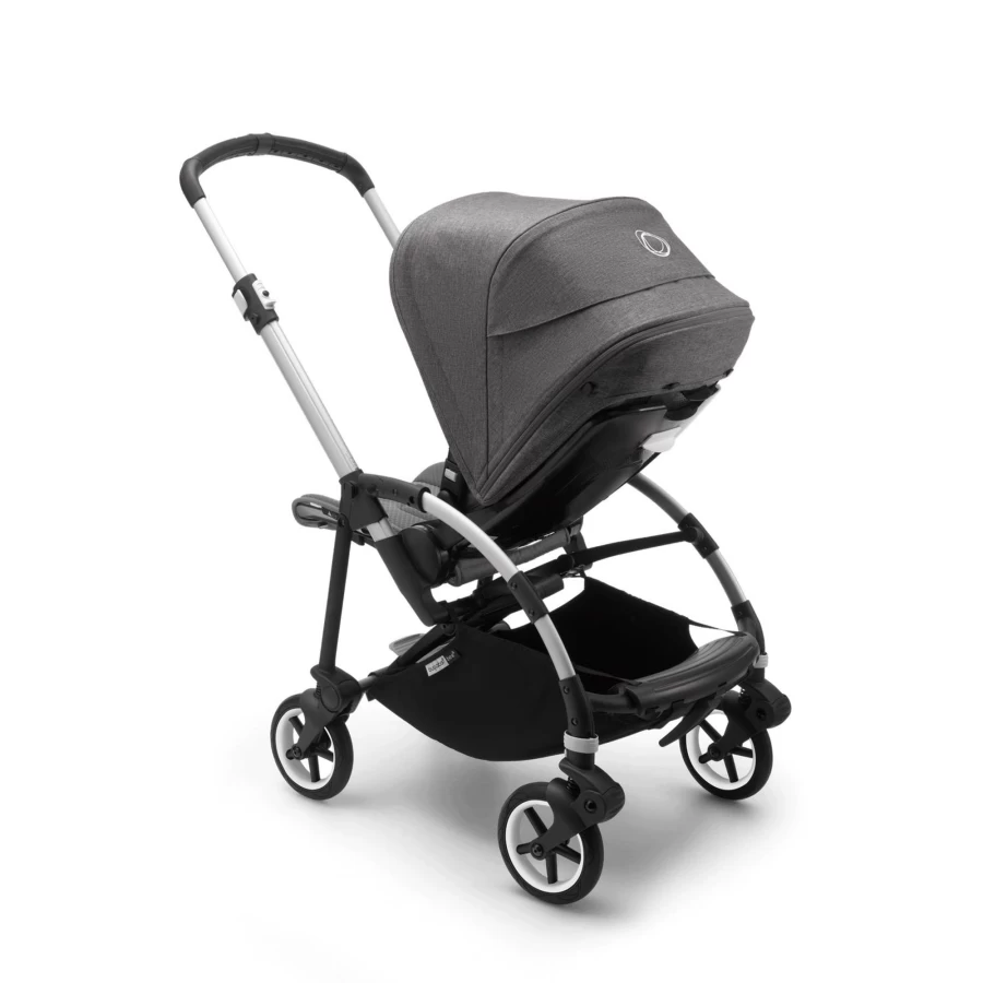 Bugaboo Bee6 Complete Stroller - Aluminum Frame, Grey & Grey Melange Fabric, Lightweight Compact Design
