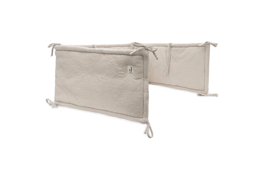 Jollein Cot Bumper 180x30 cm Soft Waves Design in Nougat Color for Safe Baby Crib Protection