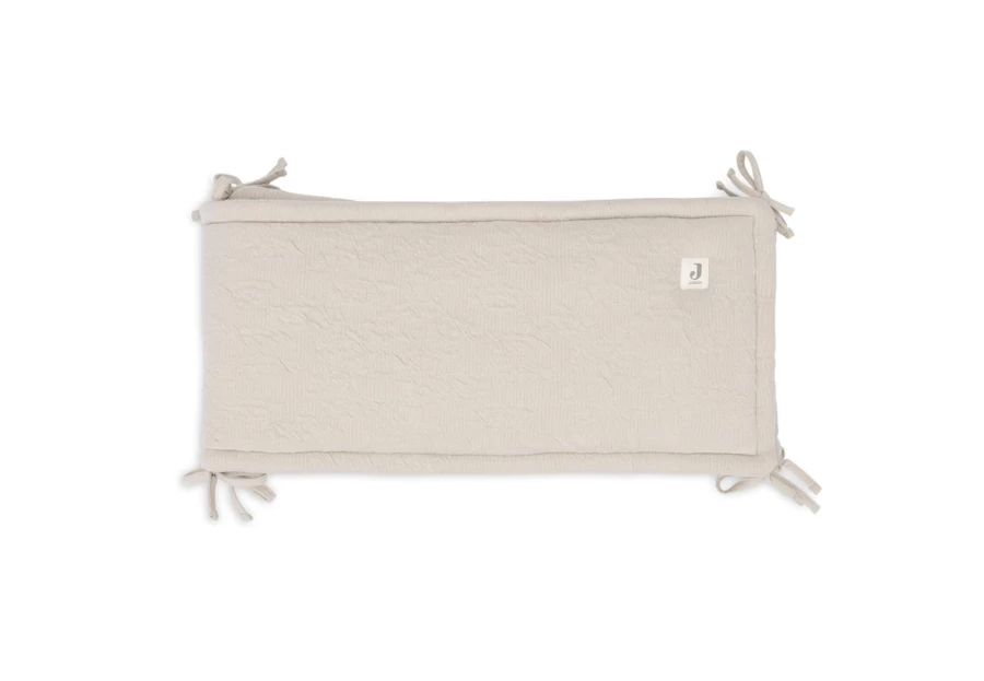 Jollein Cot Bumper 180x30 cm Soft Waves Design in Nougat Color for Safe Baby Crib Protection