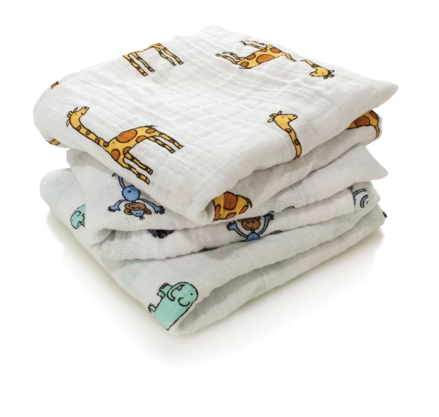 Aden & Anais 3-Pack Soft Muslin Swaddle Squares for Babies - Breathable & Lightweight Nursery Essentials