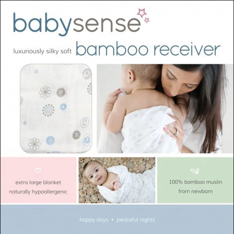 Baby Sense Bamboo Baby Monitor Receiver - Wireless Nursery Audio Monitor with Eco-Friendly Bamboo Design