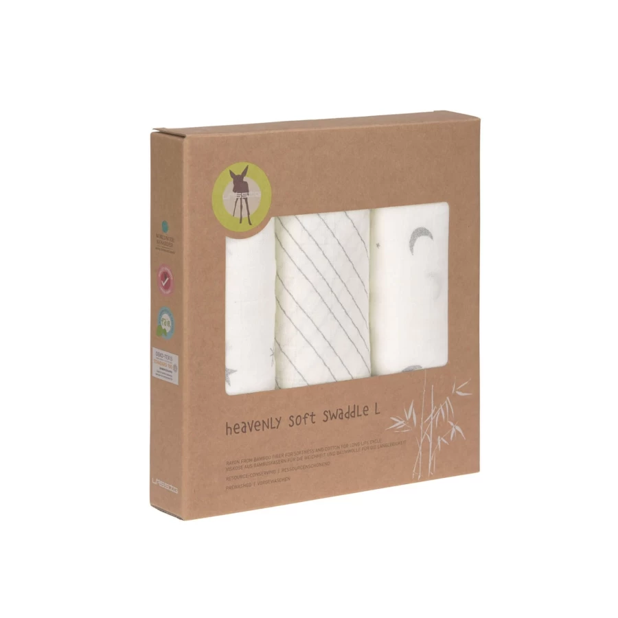 Lässig Heavenly Soft Baby Swaddle Blankets - Premium 3-Pack for Newborns & Infants