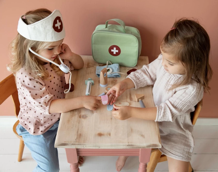 Little Dutch Doctor Play Set for Kids - Pretend Play Medical Kit with Realistic Tools