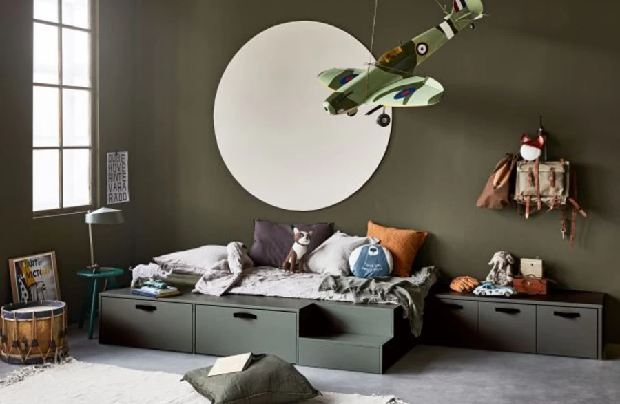 De Eekhoorn Stage Bed with Drawers - 80x200cm Solid Pine Wood Soap Finish