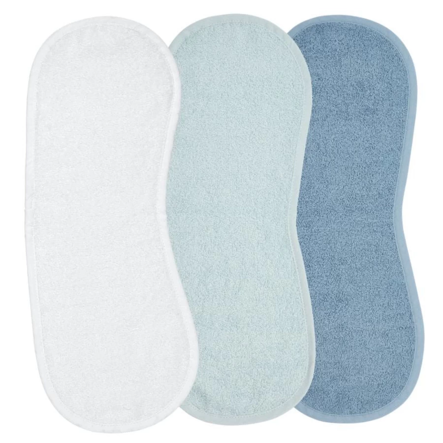 Meyco Baby Terry Burp Cloths 3-Pack - Soft Absorbent Drool Bibs for Newborns & Infants