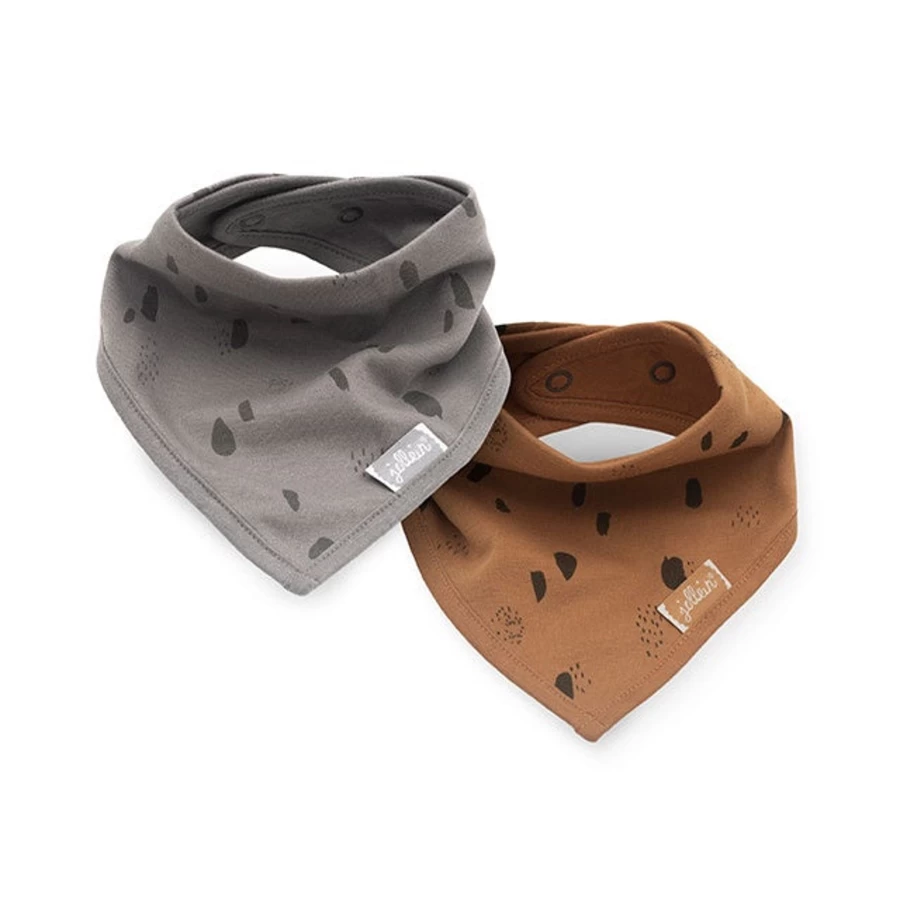 Jollein Bandana Bibs 2 Pack - Soft & Absorbent Drool Bibs for Babies