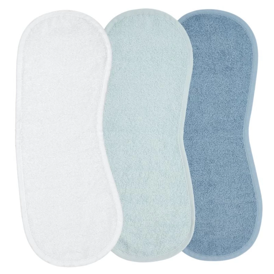 Meyco Baby Burp Cloths 3-Pack - Soft Terry Cloth Drool Bibs for Newborns & Infants