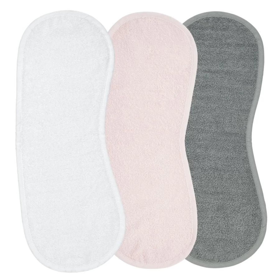 Meyco Baby Burp Cloths 3-Pack - Soft Terry Cloth Drool Bibs for Newborns & Infants