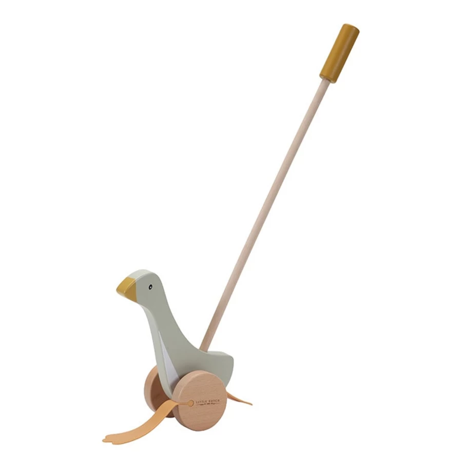Little Dutch Push Stick Toy for Kids - Safe Wooden Play Goose