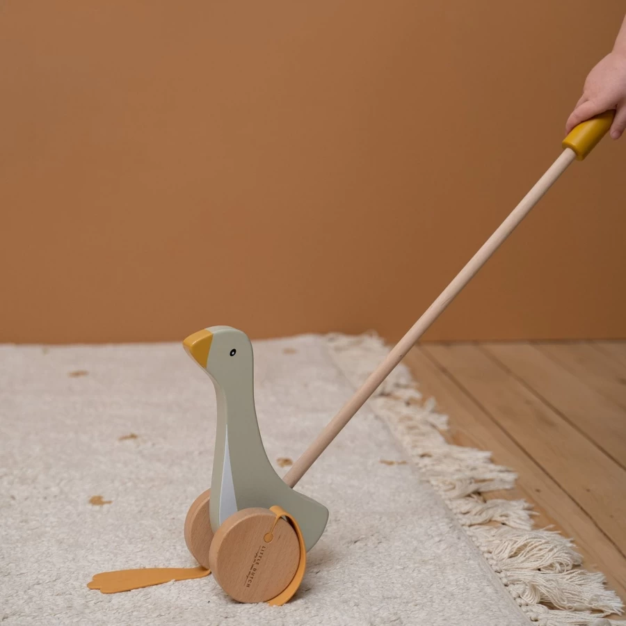 Little Dutch Push Stick Toy for Kids - Safe Wooden Play Goose